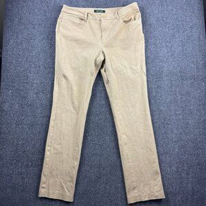 Lauren Ralph Lauren Pants Womens Size 10 Tan Straight Leg Chino Mid Rise